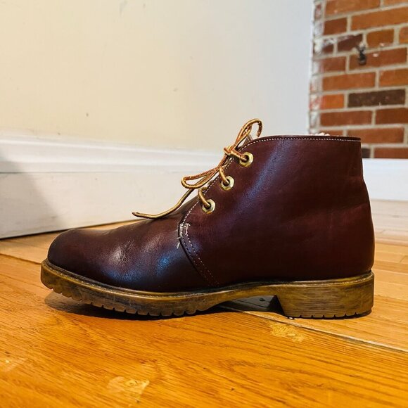 VTG Timberland USA Brown Leather ankle Boots Sherpa Lined Oil Resistant Women's - Picture 11 of 16